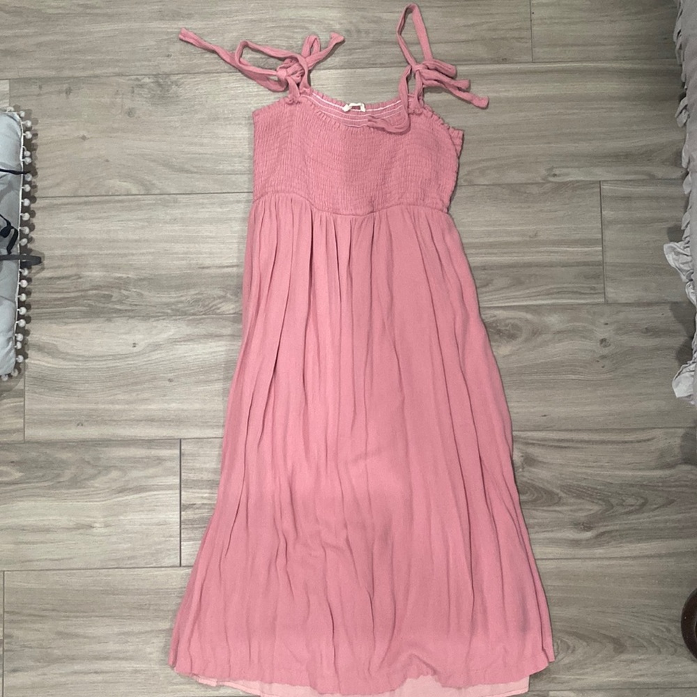 Hello Miz Large Blush Pink Maternity MIDI Dress